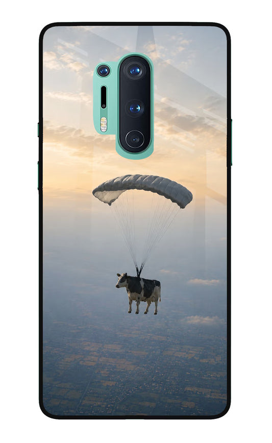 Skydiving Cow Oneplus 8 Pro Glass Case