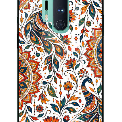 White Mayura Oneplus 8 Pro Glass Case
