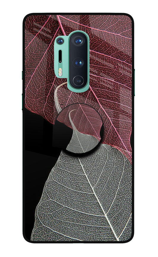 Leaf Pattern Oneplus 8 Pro Glass Case