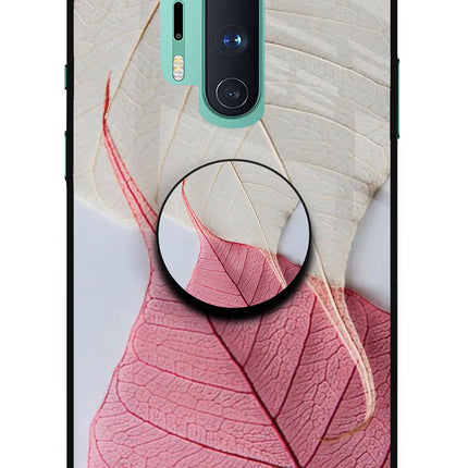 White Pink Leaf Oneplus 8 Pro Glass Case