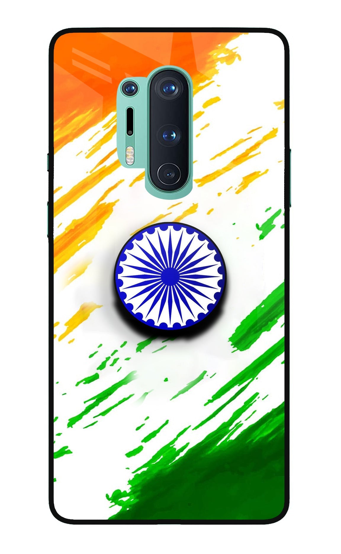 Indian Flag Ashoka Chakra Oneplus 8 Pro Glass Case