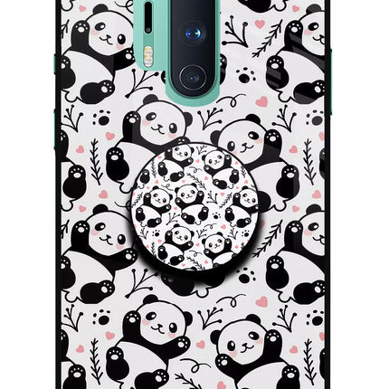 Cute Panda Oneplus 8 Pro Glass Case