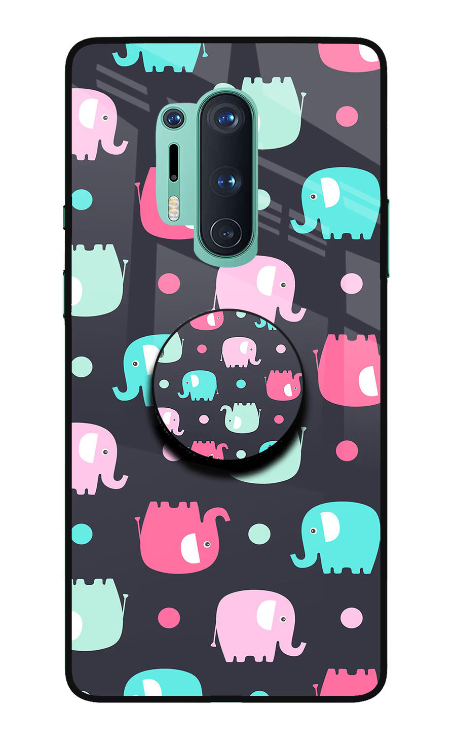 Baby Elephants Oneplus 8 Pro Pop Case, Glass case
