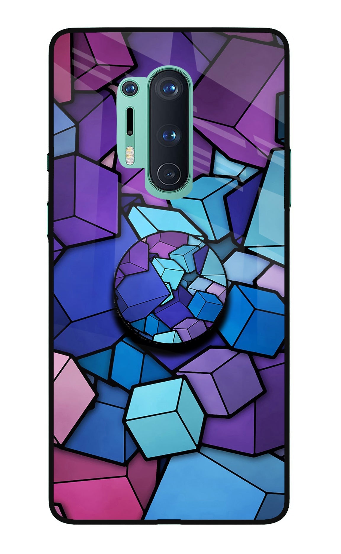 Cubic Abstract Oneplus 8 Pro Glass Case