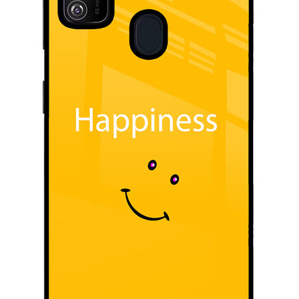 Happiness With Smiley Samsung M21 2020 Glass Case Back Cover by Casekaro