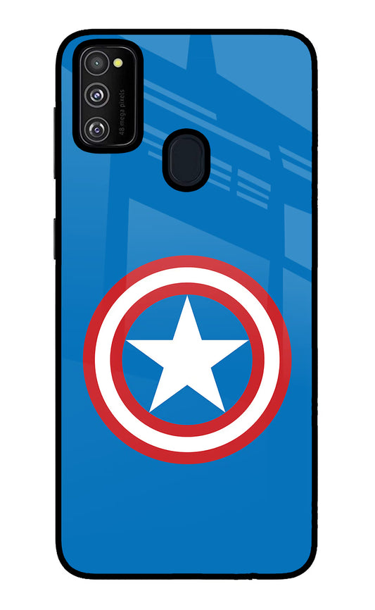 Captain America Logo Samsung M21 2020 Glass Case