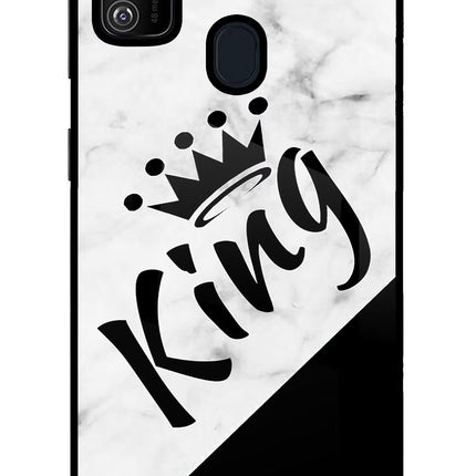 King Samsung M21 2020 Glass Case Back Cover by Casekaro