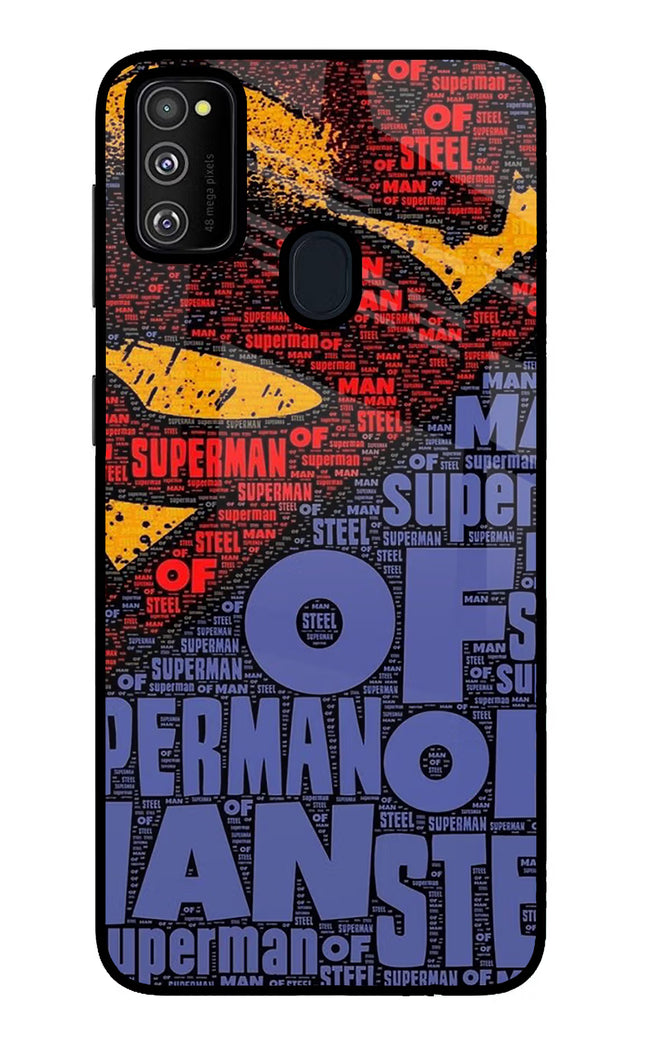 Superman Samsung M21 2020 Glass Case Back Cover by Casekaro