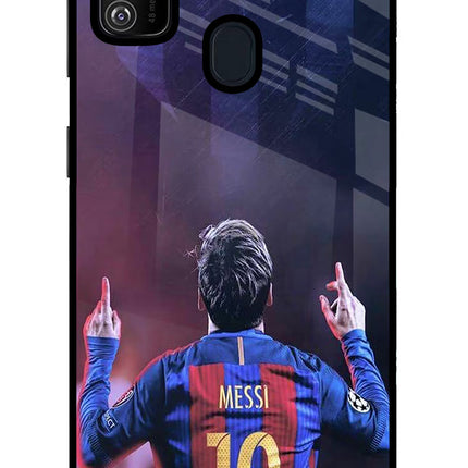 Messi Samsung M21 2020 Glass Case Back Cover by Casekaro