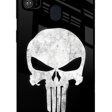 Punisher Skull Samsung M21 2020 Glass Case Back Cover by Casekaro