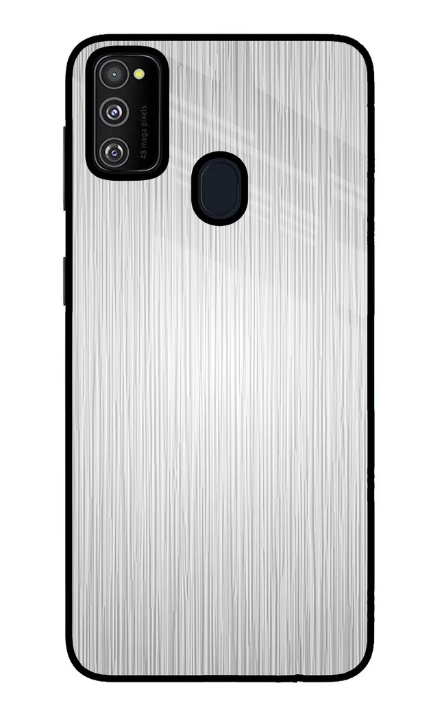 Wooden Grey Texture Samsung M21 2020 Glass Case Back Cover by Casekaro