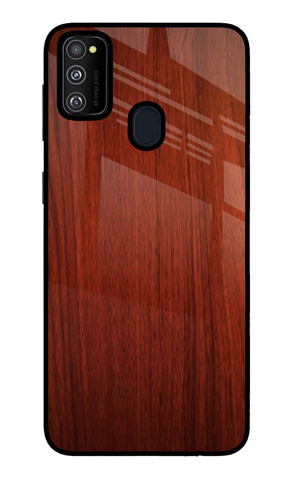 Wooden Plain Pattern Samsung M21 2020 Glass Case Back Cover by Casekaro