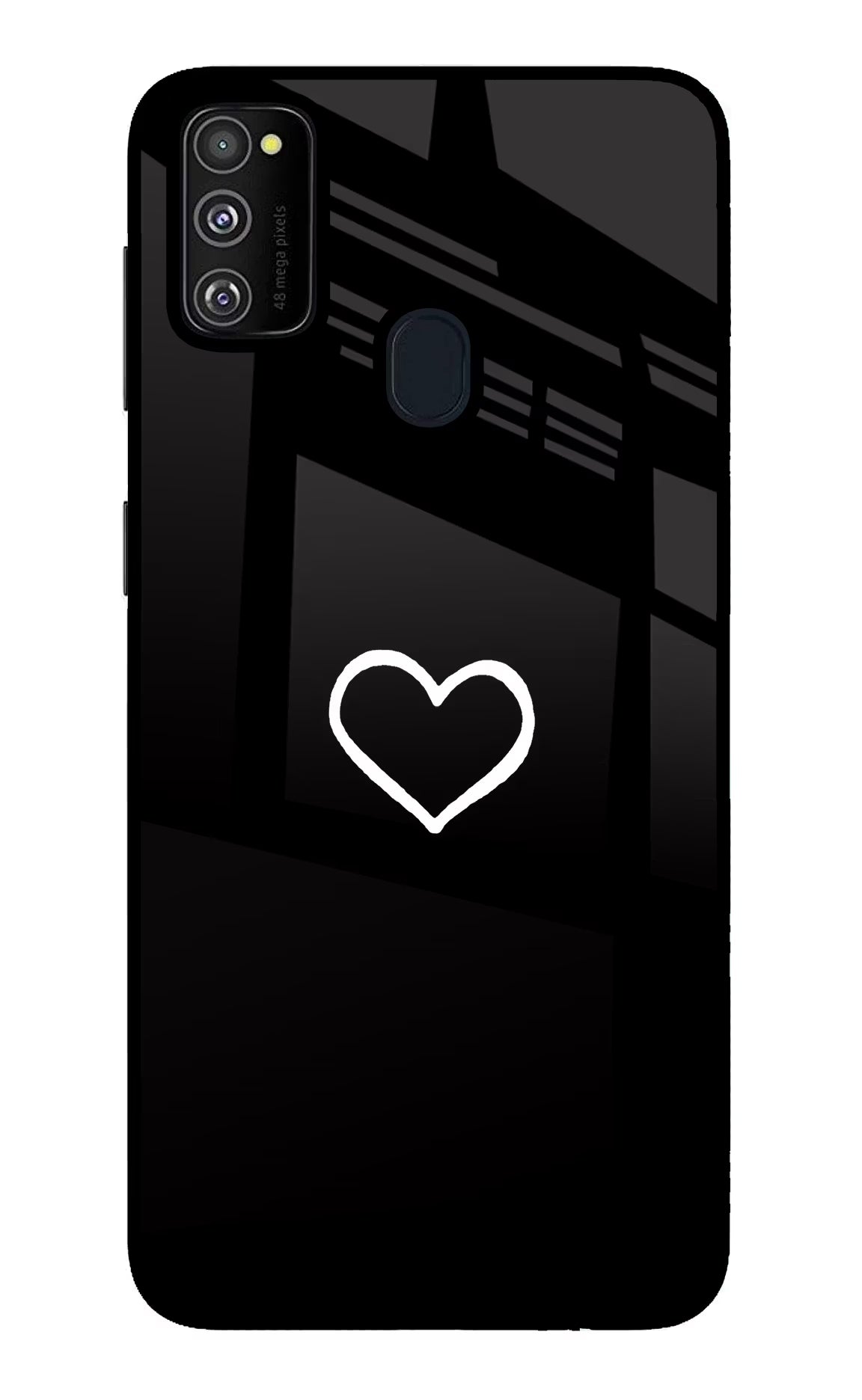 Heart Samsung M21 2020 Glass Case Back Cover by Casekaro