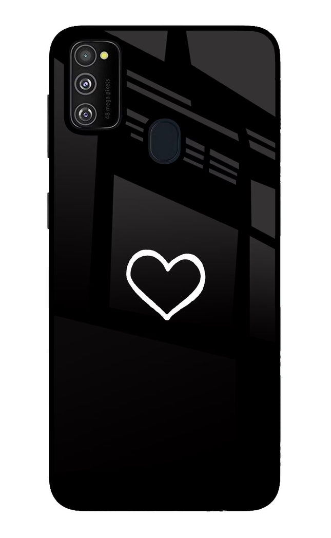 Heart Samsung M21 2020 Glass Case Back Cover by Casekaro