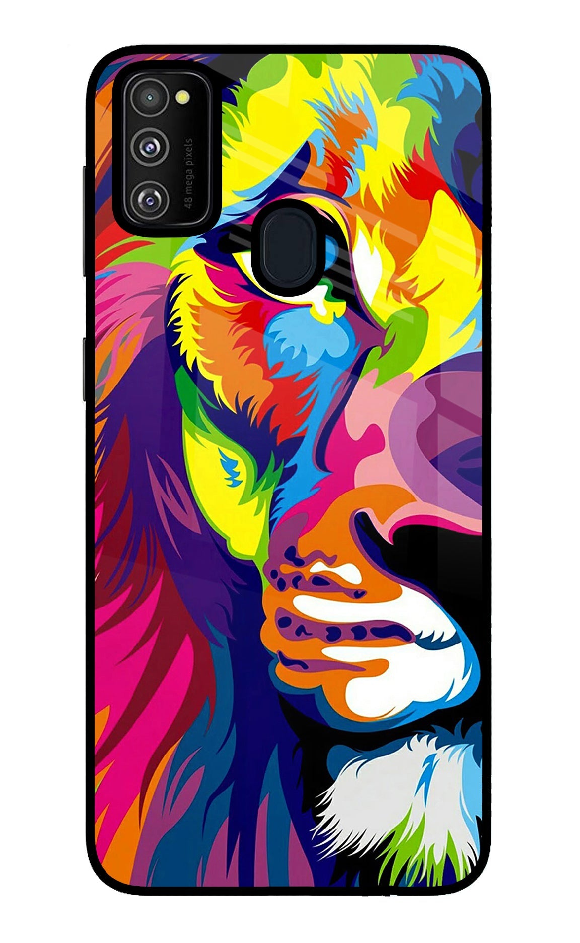 Lion Half Face Samsung M21 2020 Back Cover