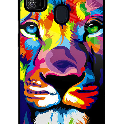 Lion Samsung M21 2020 Glass Case Back Cover by Casekaro