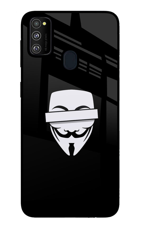 Anonymous Face Samsung M21 2020 Glass Case