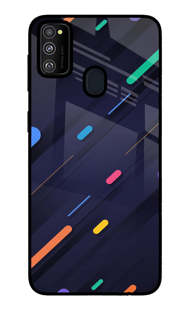 Abstract Design Samsung M21 2020 Glass Case Back Cover by Casekaro