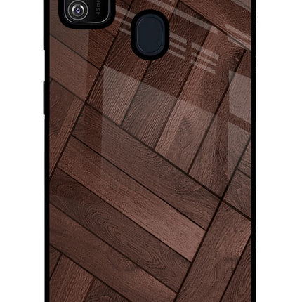 Wooden Texture Design Samsung M21 2020 Glass Case Back Cover by Casekaro