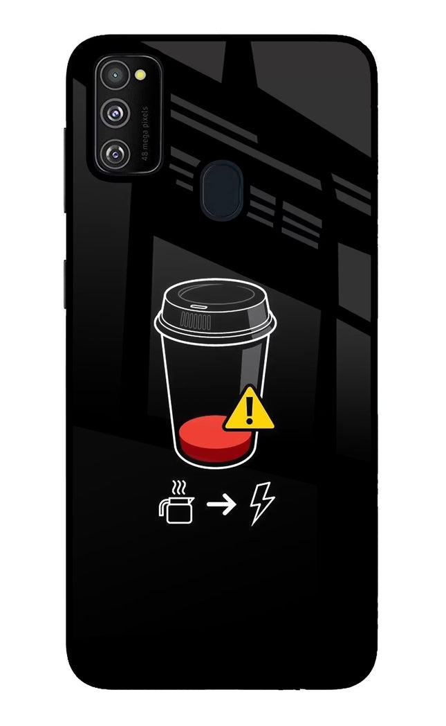 Coffee Samsung M21 2020 Glass Case Back Cover by Casekaro