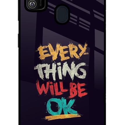 Everything Will Be Ok Samsung M21 2020 Glass Case Back Cover by Casekaro