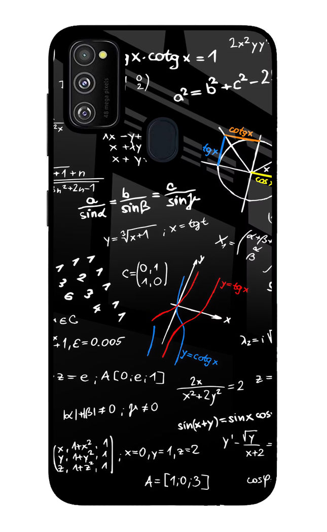 Mathematics Formula Samsung M21 2020 Glass Case Back Cover by Casekaro