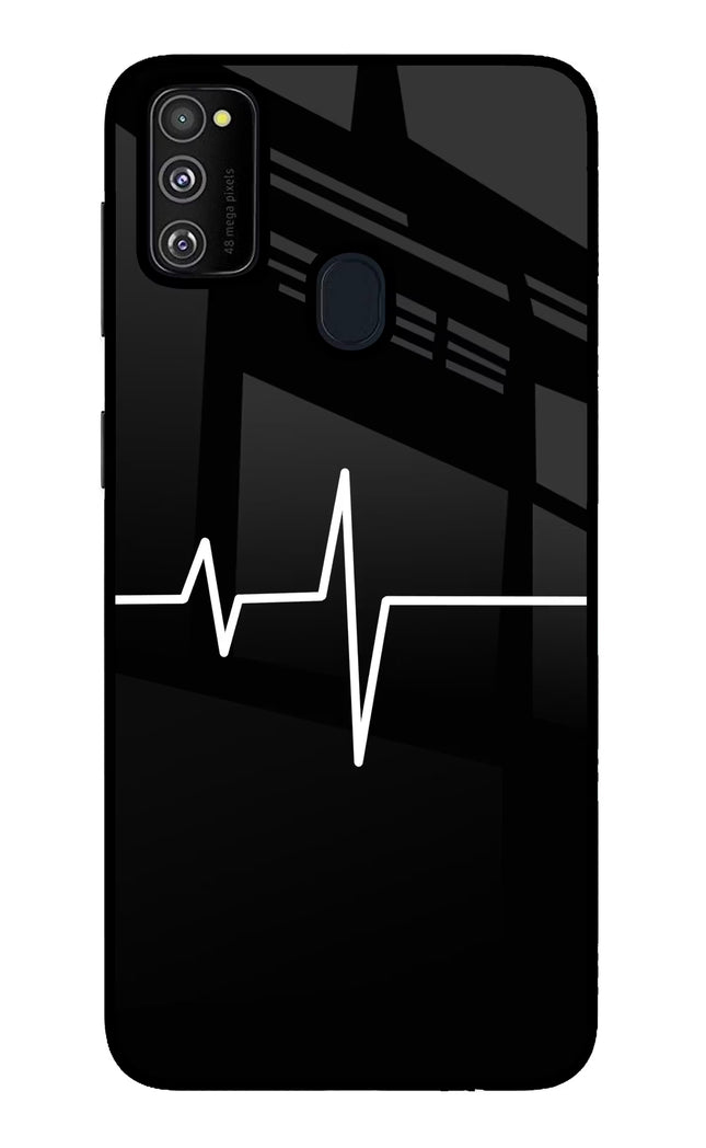 Heart Beats Samsung M21 2020 Glass Case Back Cover by Casekaro