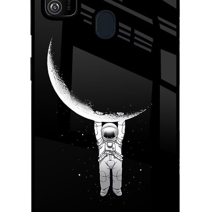 Moon Space Samsung M21 2020 Glass Case Back Cover by Casekaro