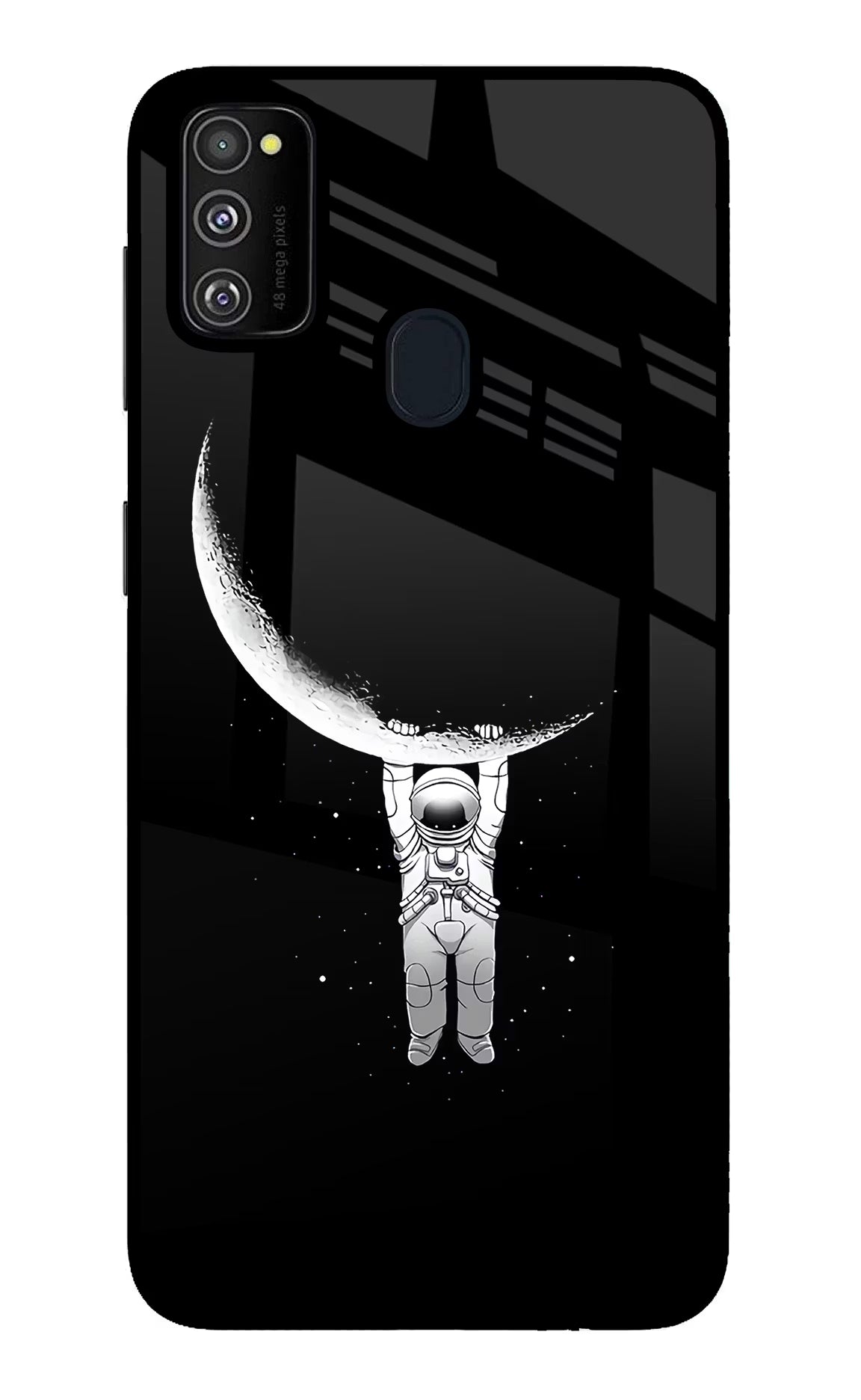 Moon Space Samsung M21 2020 Glass Case Back Cover by Casekaro