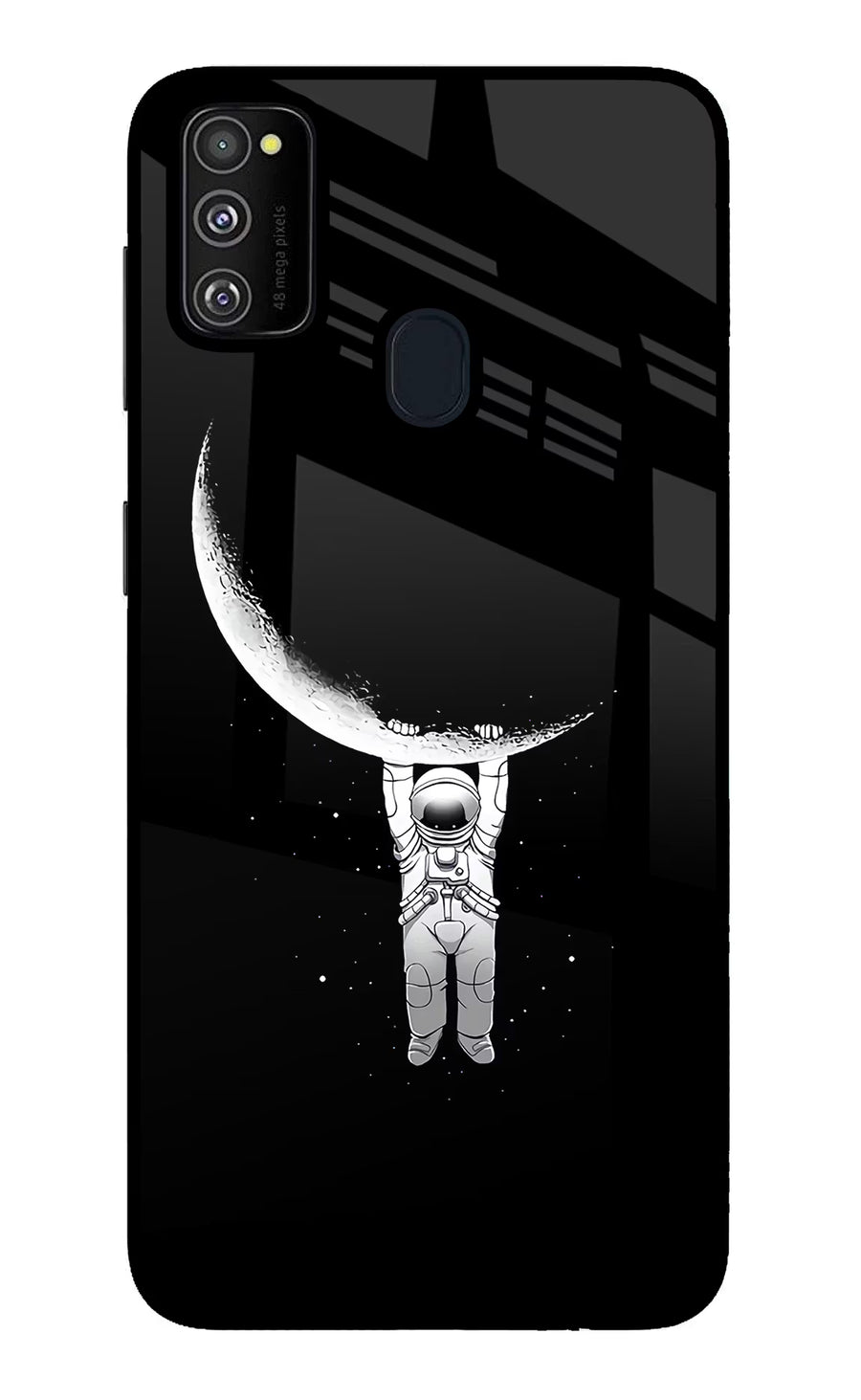 Moon Space Samsung M21 2020 Back Cover, Glass case