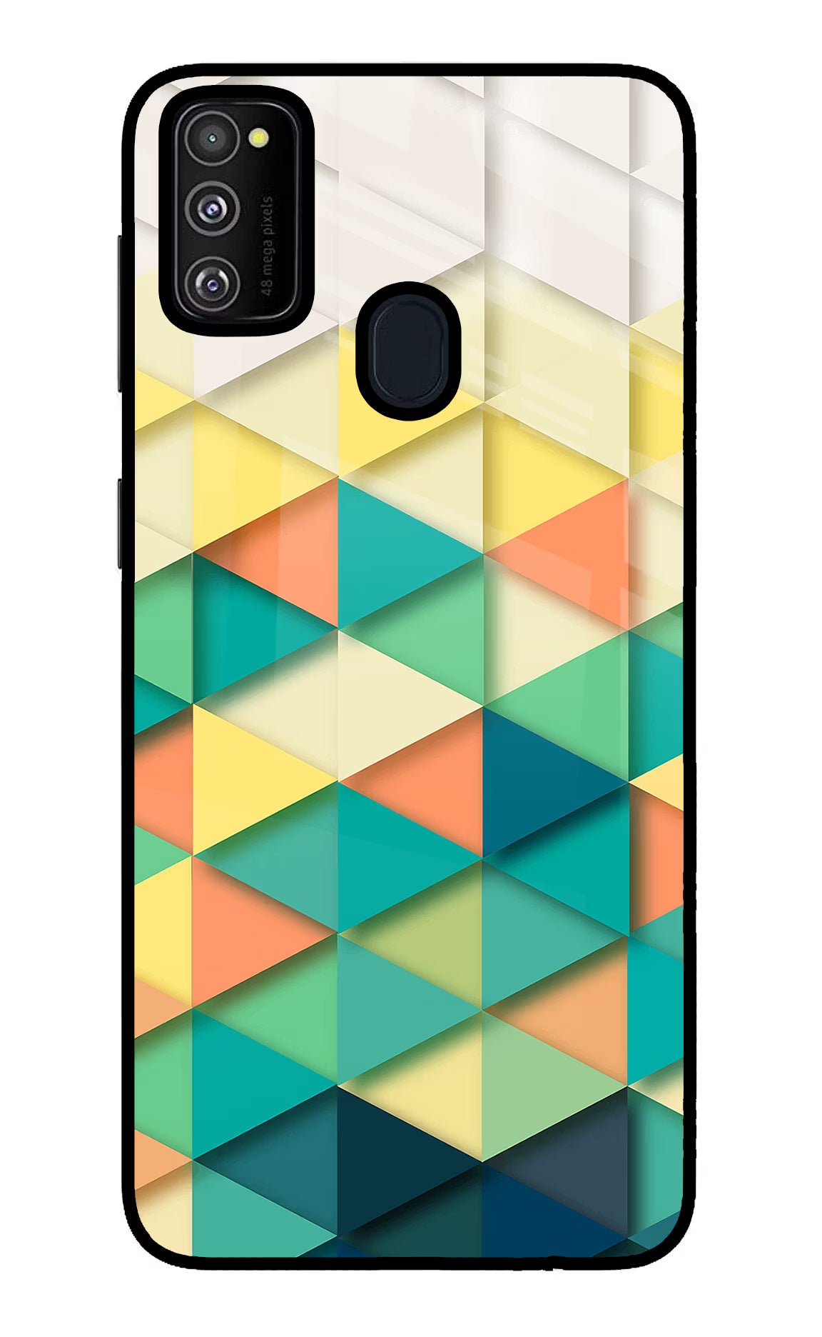 Abstract Samsung M21 2020 Glass Case Back Cover by Casekaro