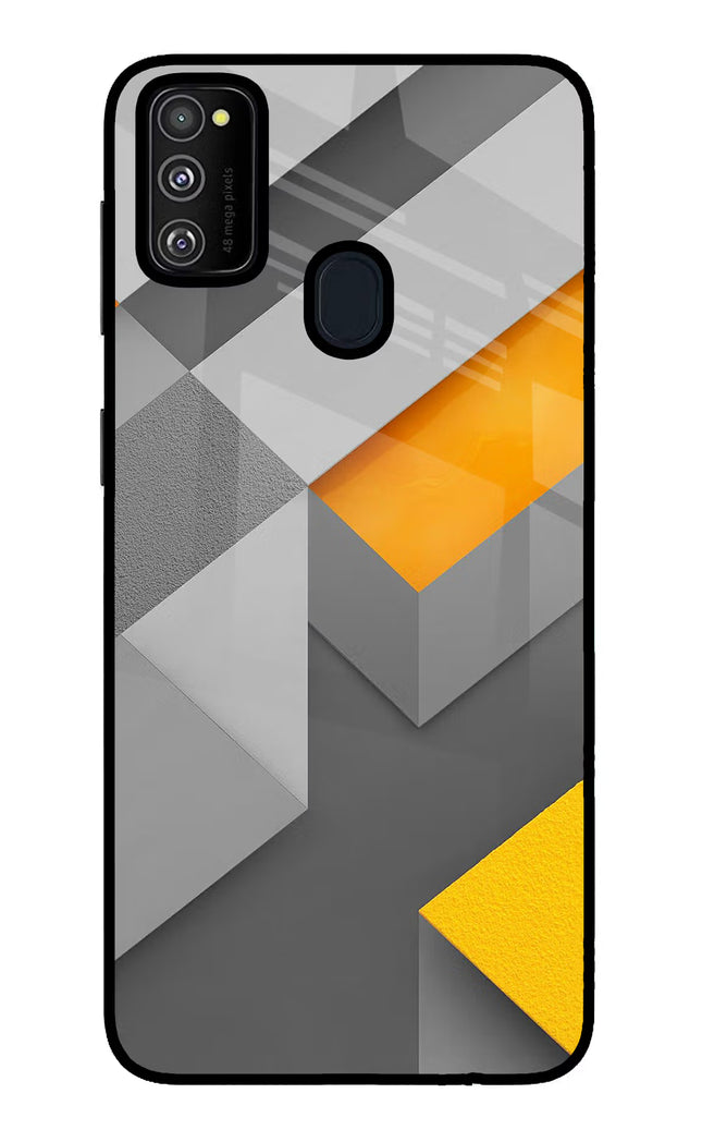 Abstract Samsung M21 2020 Glass Case Back Cover by Casekaro