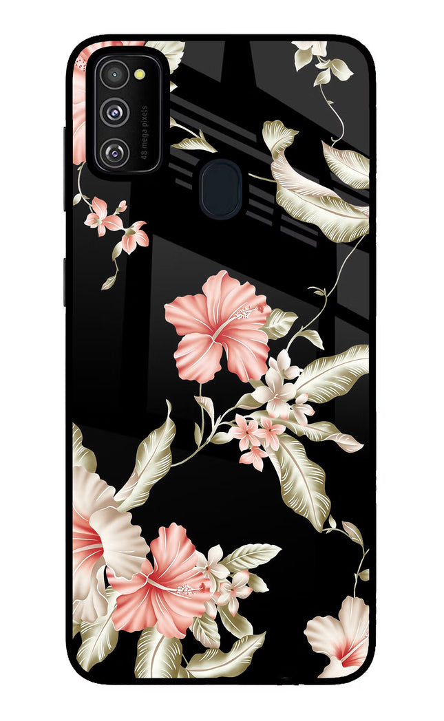 Flowers Samsung M21 2020 Glass Case Back Cover by Casekaro