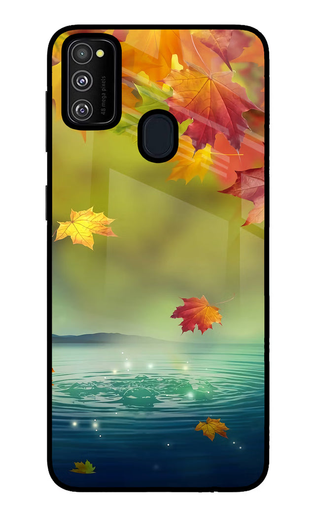 Flowers Samsung M21 2020 Glass Case Back Cover by Casekaro