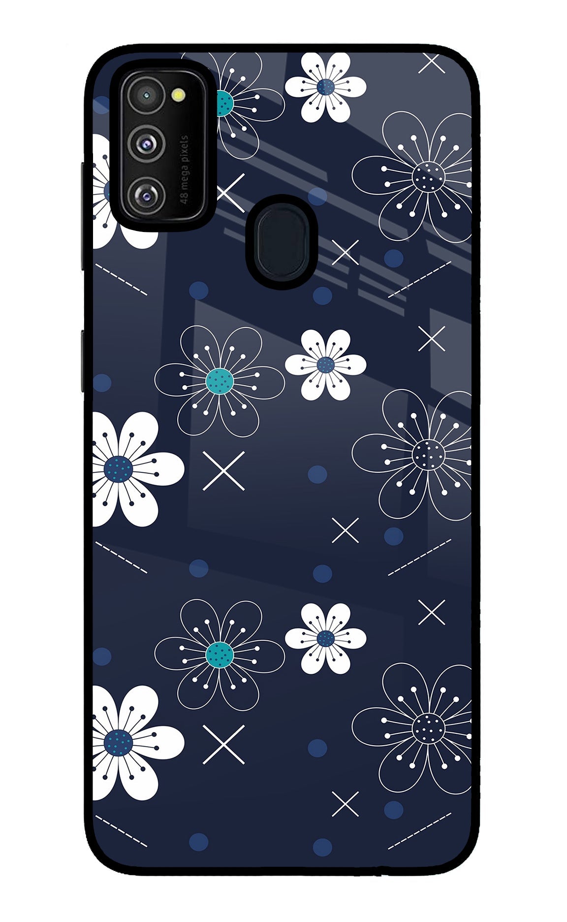 Flowers Samsung M21 2020 Glass Case