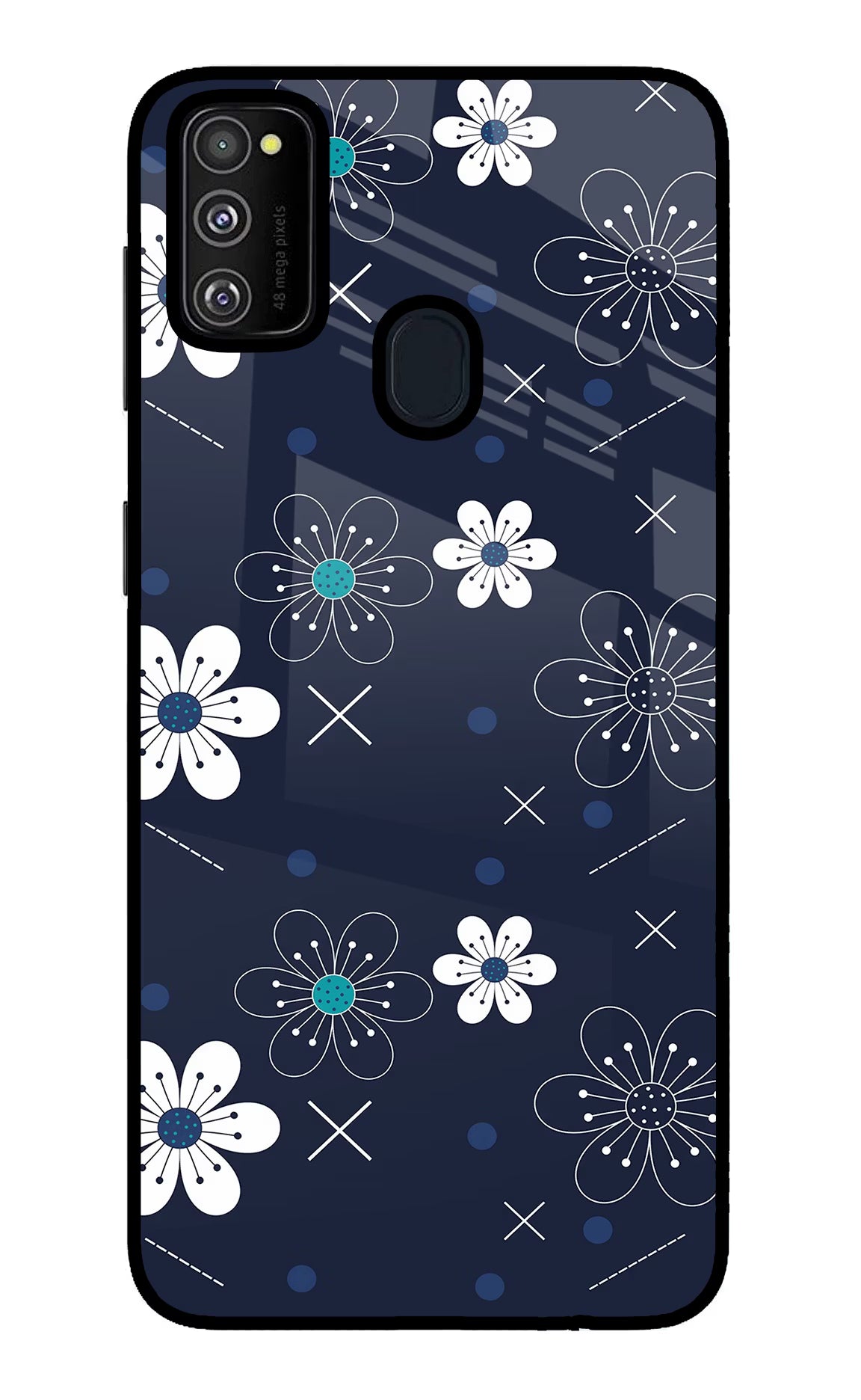Flowers Samsung M21 2020 Glass Case Back Cover by Casekaro