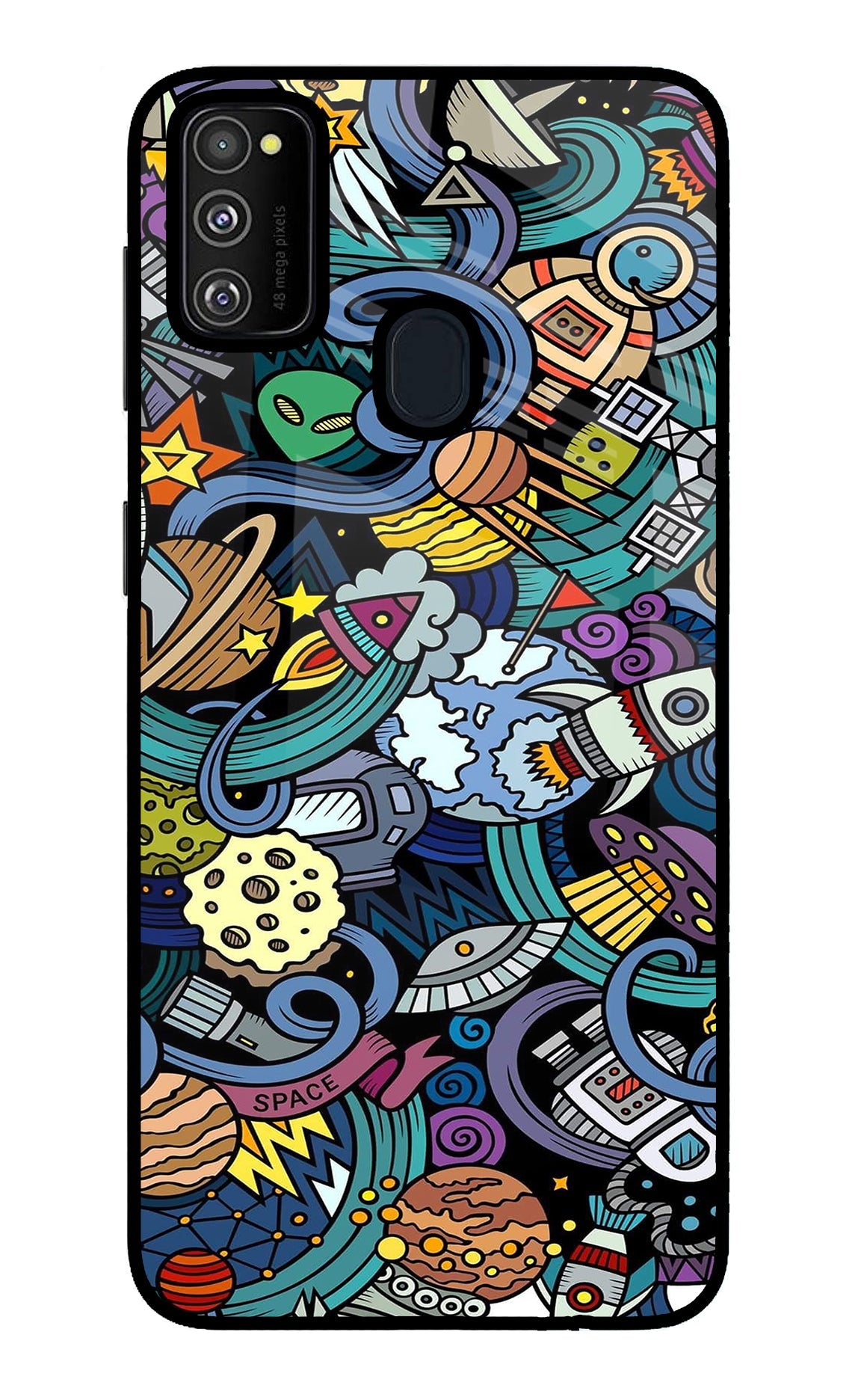 Space Abstract Samsung M21 2020 Glass Case