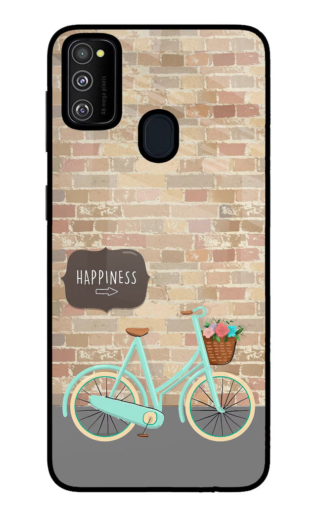 Happiness Artwork Samsung M21 2020 Glass Case Back Cover by Casekaro