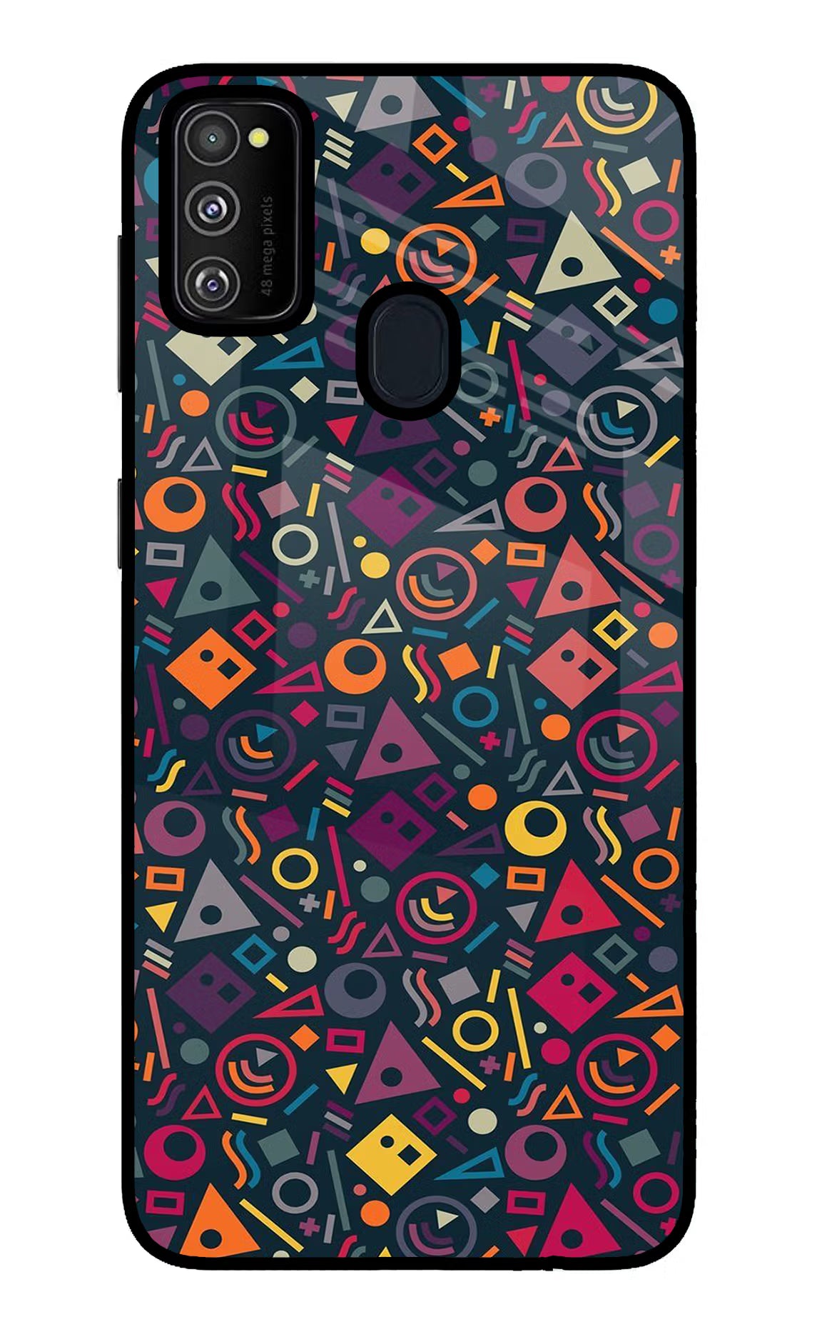 Geometric Abstract Samsung M21 2020 Glass Case Back Cover by Casekaro