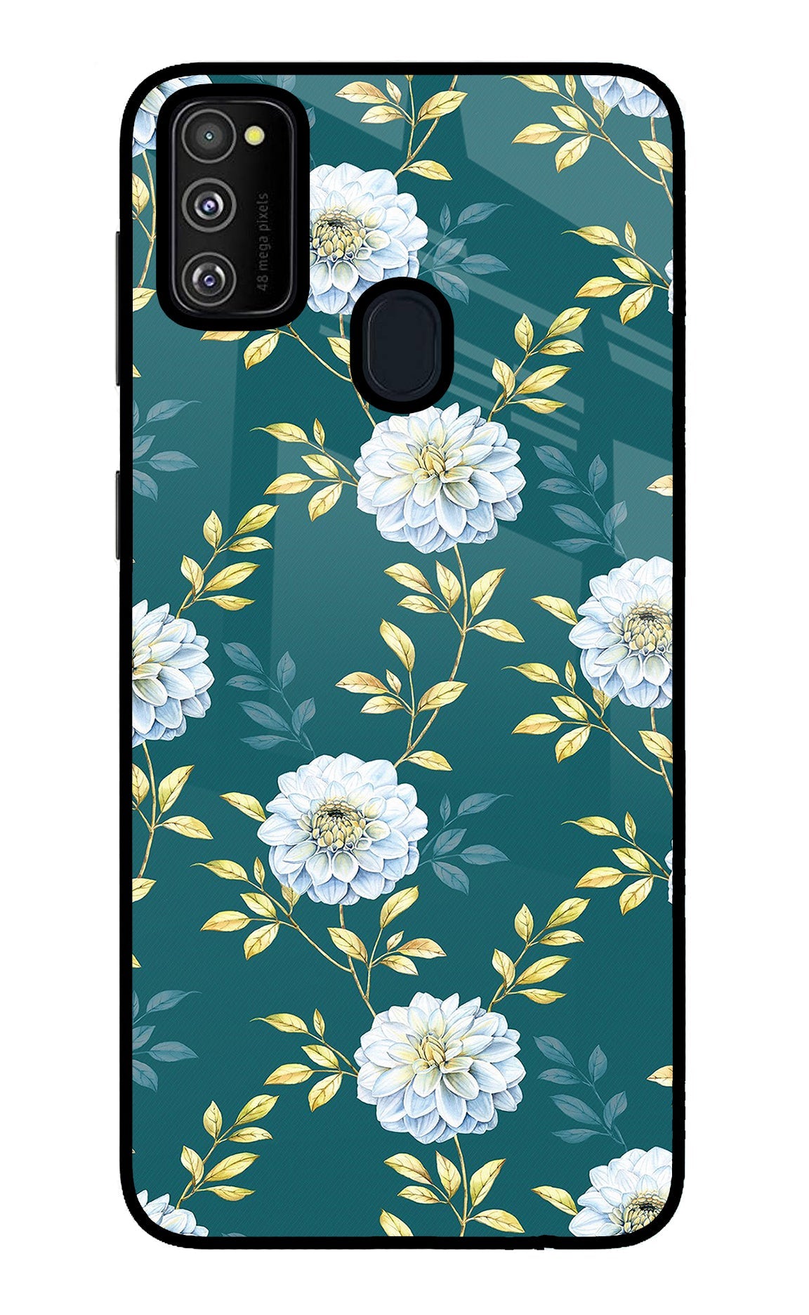 Flowers Samsung M21 2020 Glass Case