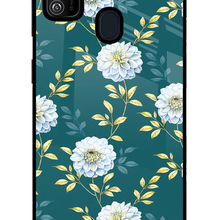 Flowers Samsung M21 2020 Glass Case Back Cover by Casekaro
