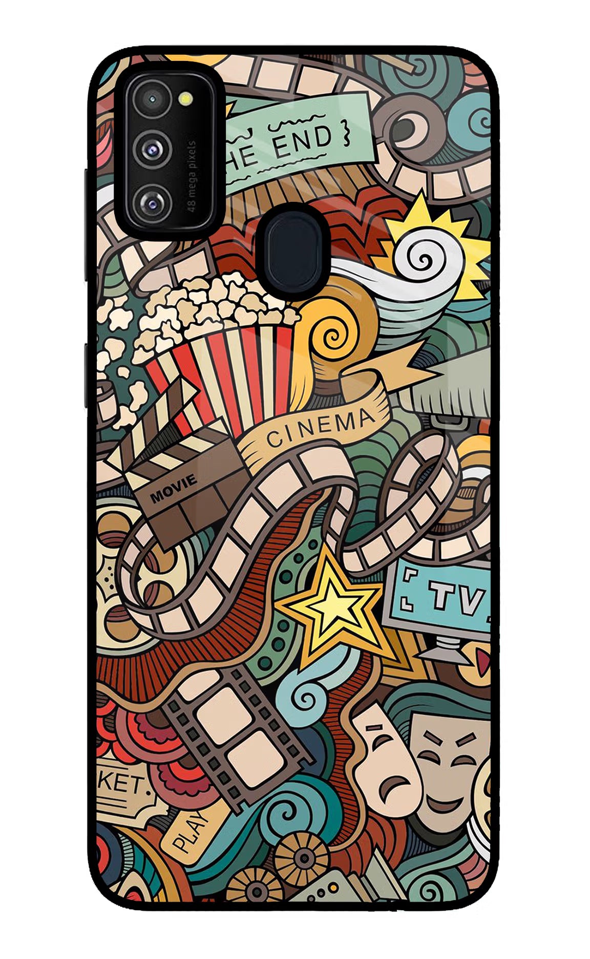 Cinema Abstract Samsung M21 2020 Glass Case Back Cover by Casekaro