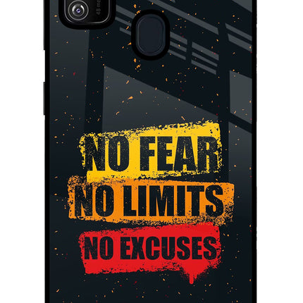 No Fear No Limits No Excuse Samsung M21 2020 Glass Case Back Cover by Casekaro