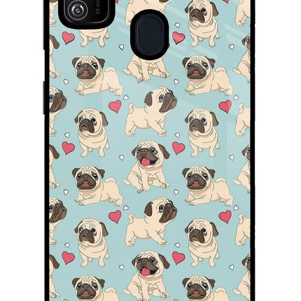 Pug Dog Samsung M21 2020 Glass Case Back Cover by Casekaro