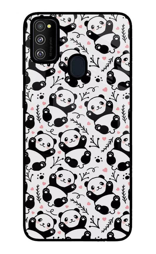 Cute Panda Samsung M21 2020 Glass Case