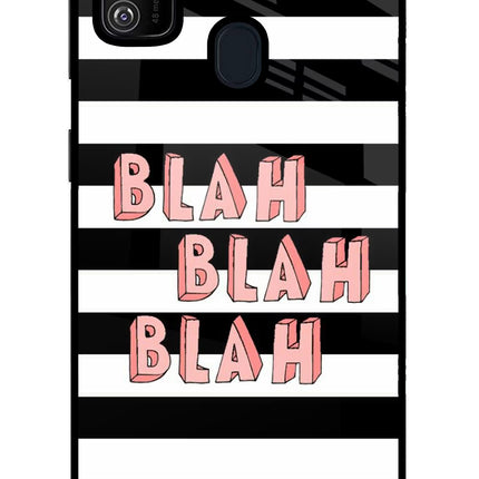 Blah Blah Blah Samsung M21 2020 Glass Case Back Cover by Casekaro