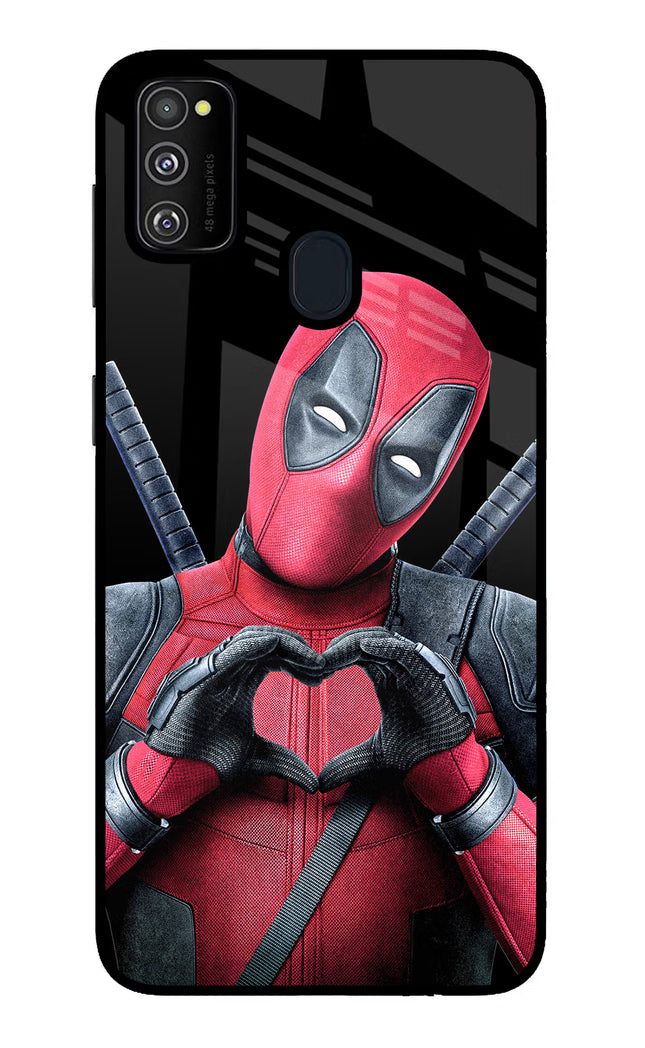 Deadpool Samsung M21 2020 Glass Case Back Cover by Casekaro