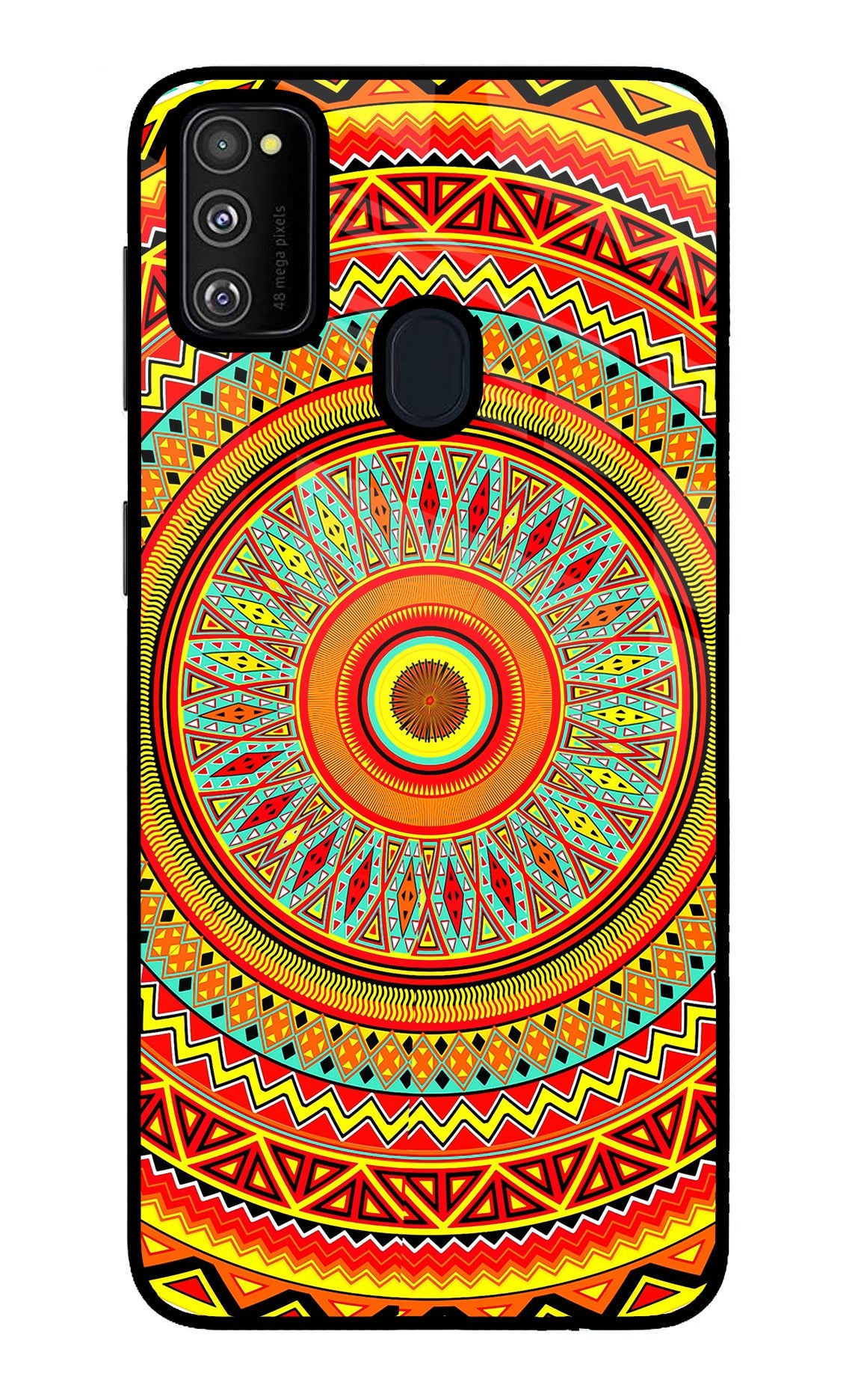 Mandala Pattern Samsung M21 2020 Glass Case