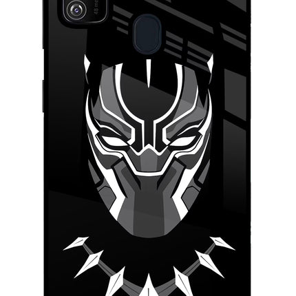 Black Panther Samsung M21 2020 Glass Case Back Cover by Casekaro
