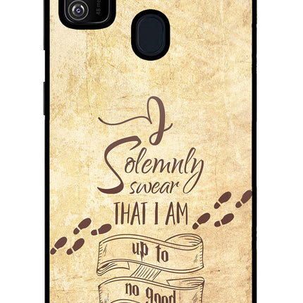 I Solemnly swear that i up to no good Samsung M21 2020 Glass Case Back Cover by Casekaro
